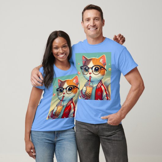 Cool Cat drink boba T-shirt (Unisex)