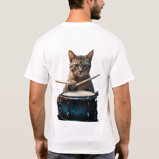 Cool Cat Drummer T-shirt (Achterkant)