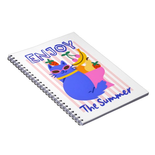 Cool Cat Enjoying the Summer Notitieboek (Rechterzijde)