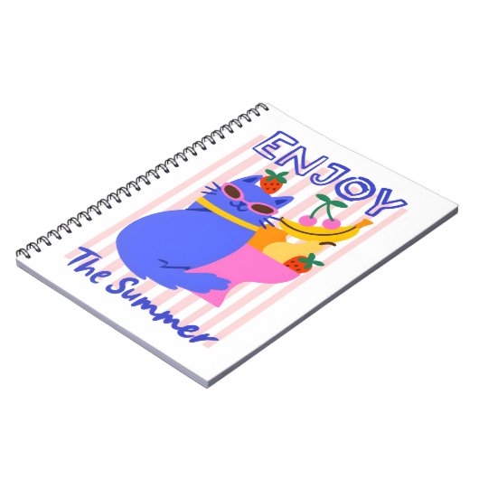 Cool Cat Enjoying the Summer Notitieboek (Linkerzijde)