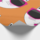 Cool Cat Face met Roze Zonnebril Schattige Kat Cadeaupapier
