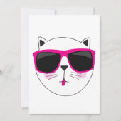 Cool Cat Face met Roze Zonnebril Schattige Kat Kaart (Voorkant)
