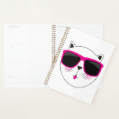 Cool Cat Face met Roze Zonnebril Schattige Kat Planner (Display)