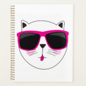 Cool Cat Face met Roze Zonnebril Schattige Kat Planner (Voorkant)