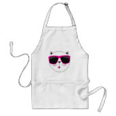 Cool Cat Face met Roze Zonnebril Schattige Kat Standaard Schort (Voorkant)