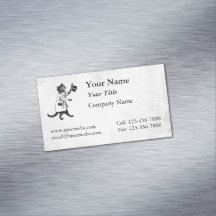 Cool Cat Faux Canvas Custom Magnetisch Visitekaart