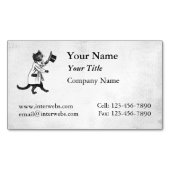 Cool Cat Faux Canvas Custom Magnetisch Visitekaart Visitekaartje (Voorkant)