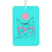 Cool Cat for Cat Lovers Girly Monogramed Luchtverfrisser (Achterkant)