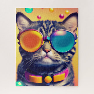 Cool Cat Funky Shades Psychedelic Dream World Legpuzzel