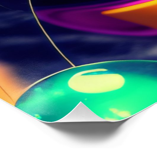 Cool Cat Funky Shades Psychedelic Dream World Perfect Poster (Hoek)