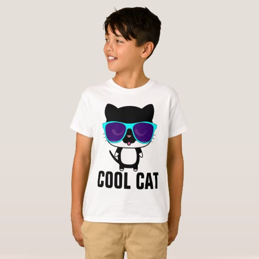 COOL CAT Funny Kinder jongens T-shirts (Voorkant volledig)