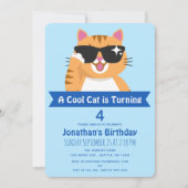 Cool Cat Funny Schattige Kinderverjaardag Kaart (Voorkant)