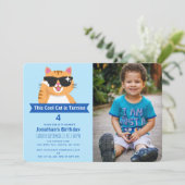 Cool Cat Funny Schattigee verjaardagsfoto van het Kaart (Staand voorkant)