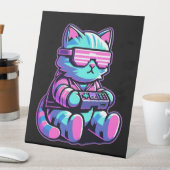 Cool Cat Gamer Reclamebord Met Voetstuk (Insitu)