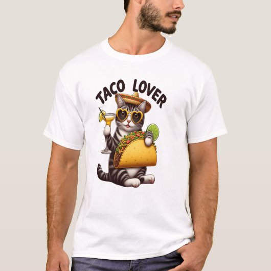 Cool Cat Genieten Taco Dinsdag T-shirt (Voorkant)
