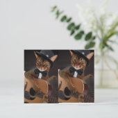 Cool Cat Gitarist Briefkaart (Staand voorkant)