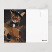 Cool Cat Gitarist Briefkaart (Achterkant)