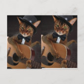 Cool Cat Guitarist  Briefkaart (Voorkant)
