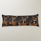 Cool Cat Guitarist – Minimal Elegant Design Lichaamskussen (Achterkant)