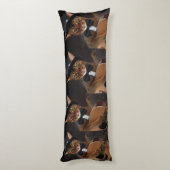 Cool Cat Guitarist – Minimal Elegant Design Lichaamskussen (Achterkant (Verticaal))