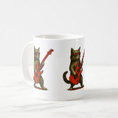 Cool Cat Guitarist Mug – Funny Musician Coffee Cup Koffiemok (Voorkant links)