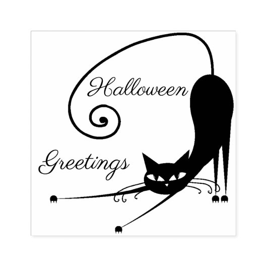 Cool Cat. Halloween Greetings Rubber Stamp Rubberstempel (Afrduk)