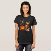 Cool Cat Halloween Kat Hond Geest Grappige Pose On T-shirt (Voorkant volledig)