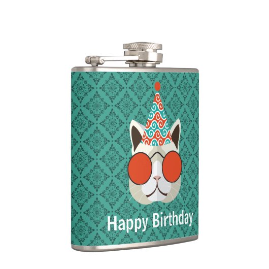 Cool Cat Happy Birthday Heupfles (Rechts)