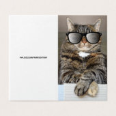 COOL CAT HAPPY BIRTHDAY SUNGLASSEN WENSKAARTEN KAART (Buitenkant ongevouwen)