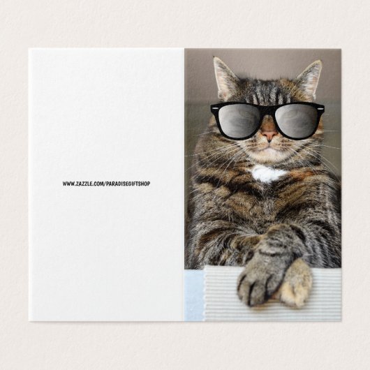 COOL CAT HAPPY BIRTHDAY SUNGLASSEN WENSKAARTEN KAART (Buitenkant ongevouwen)