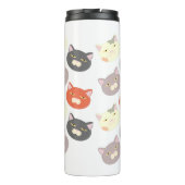 Cool Cat Head Cartoon Fun Pattern Art Thermosbeker (Achterkant)