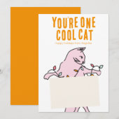 Cool Cat Holiday Gift Kaart Houder (Voorkant / Achterkant)