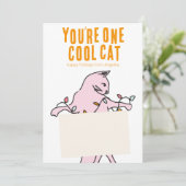 Cool Cat Holiday Gift Kaart Houder (Staand voorkant)