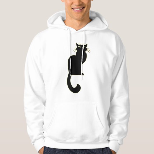 Cool Cat Hoodie Zwart Kat Hooded Sweatshirt (Voorkant)