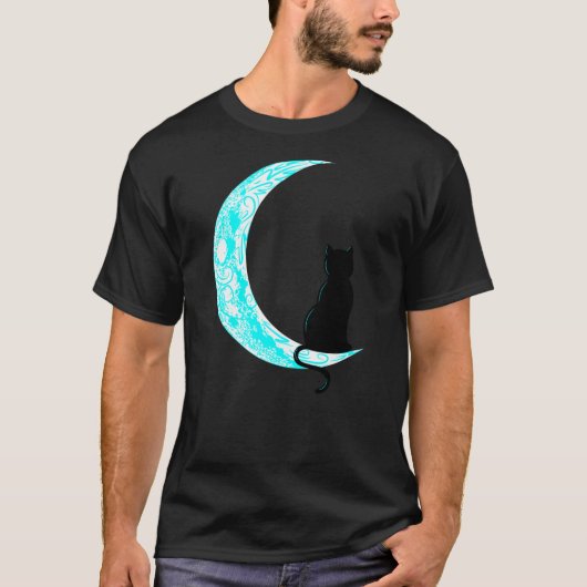 Cool Cat in Moon - Ideal Gift for Cat Lovers T-shirt (Voorkant)