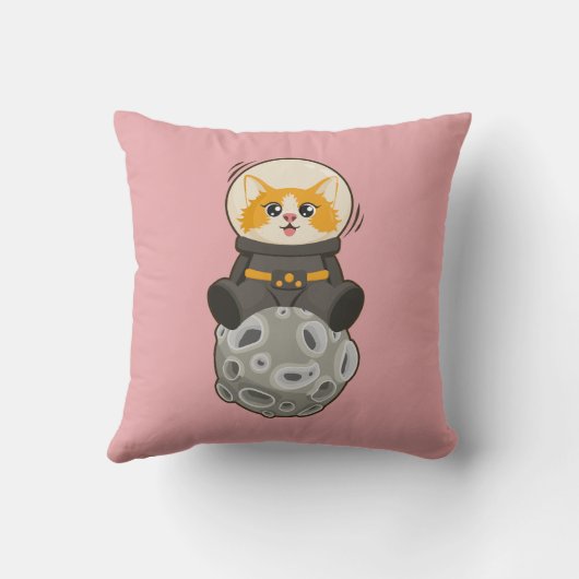 Cool Cat in space Cat Astronaut Cosmic animal Moon Kussen (Achterkant)