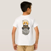 Cool Cat in space Cat Astronaut Cosmic animal Moon T-shirt (Achterkant volledig)