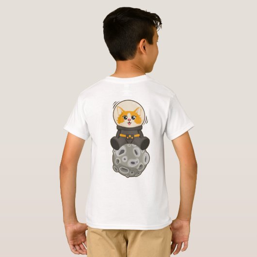 Cool Cat in space Cat Astronaut Cosmic animal Moon T-shirt (Achterkant volledig)