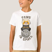 Cool Cat in space Cat Astronaut Cosmic animal Moon T-shirt (Voorkant)