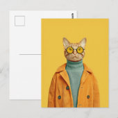Cool Cat in stijl Briefkaart (Voorkant / Achterkant)