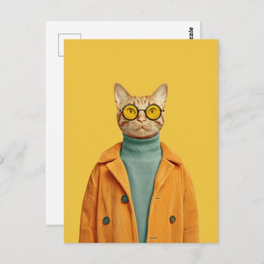 Cool Cat in stijl Briefkaart (Voorkant / Achterkant)