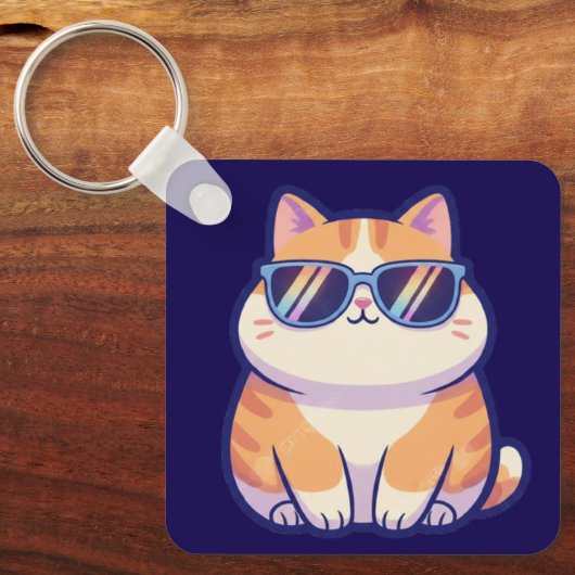 Cool Cat Keychain – Pocket-Sized Personality with (Voorkant)