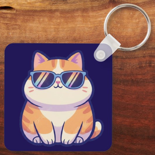 Cool Cat Keychain – Pocket-Sized Personality with (Achterkant)