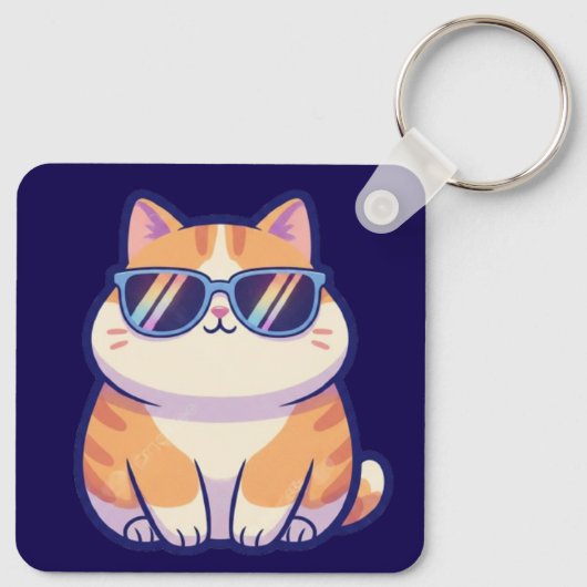 Cool Cat Keychain – Pocket-Sized Personality with (Achterkant)