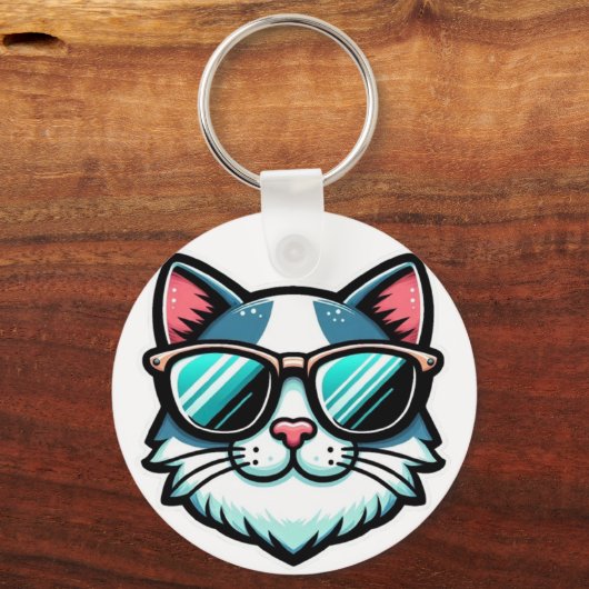 Cool Cat Keychain – Stylish Feline Accessory (Achterkant)