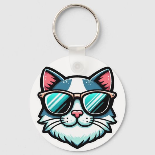 Cool Cat Keychain – Stylish Feline Accessory (Achterkant)