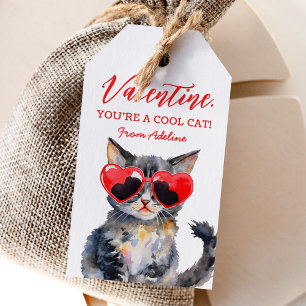 Cool Cat Kitten Kinder Valentijnsdag Cadeaulabel