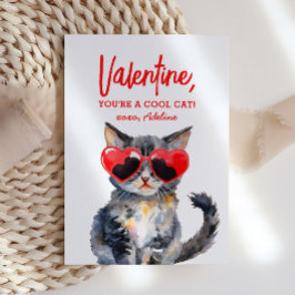 Cool Cat Kitten Kinder Valentijnsdag Notitiekaartje