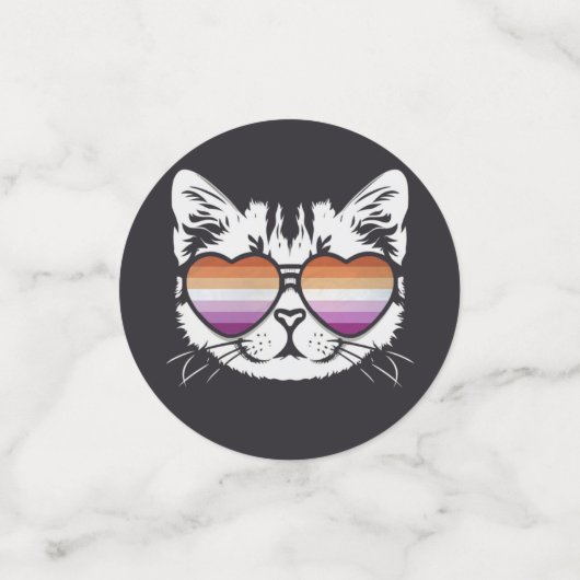 Cool Cat Lesbische Vlag Confetti (Kleine voorkant)