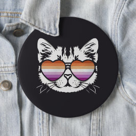 Cool Cat Lesbische Vlag Ronde Button 6,0 Cm